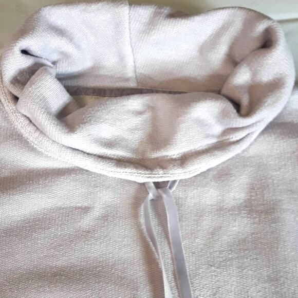 Womens Sz M Lavender Cowl Neck Drawstring Boxy Lightweight Chaps Sweatshirt - Picture 5 of 10